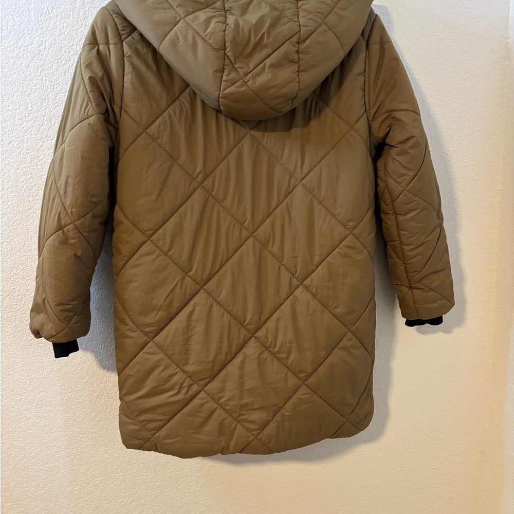 Zara Women's Tan Quilted Puffer Jacket with Sherpa Lining Size 11-12 Brown - Picture 2 of 5